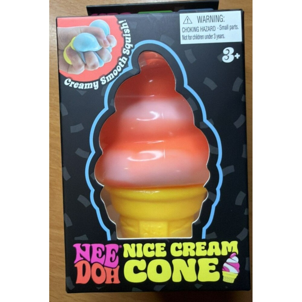 Schylling Nee Doh Nice Ice Cream Cone Squeeze Toy Orange
